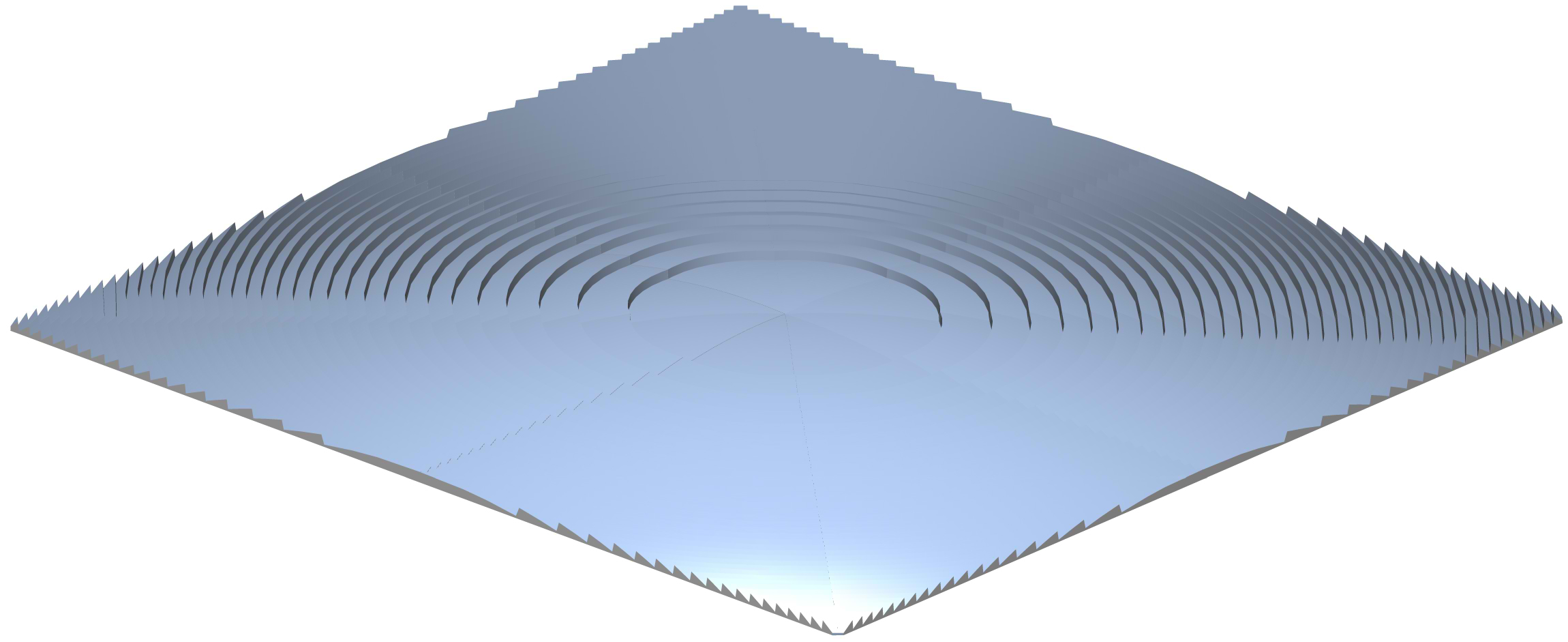 3D view of eight-fold Fresnel lens.