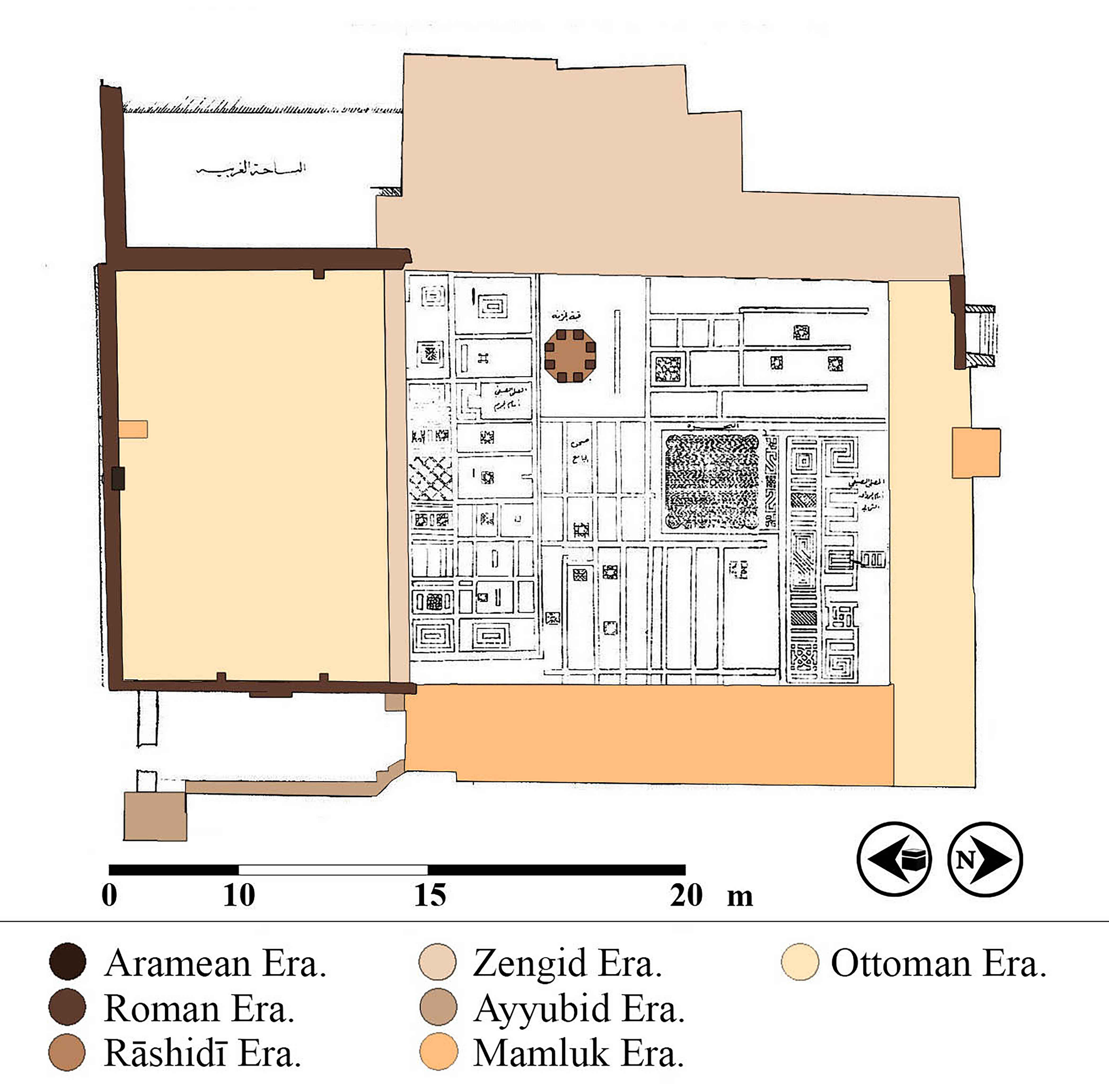 Historical plan of the Upper Mosque in Hama [7].