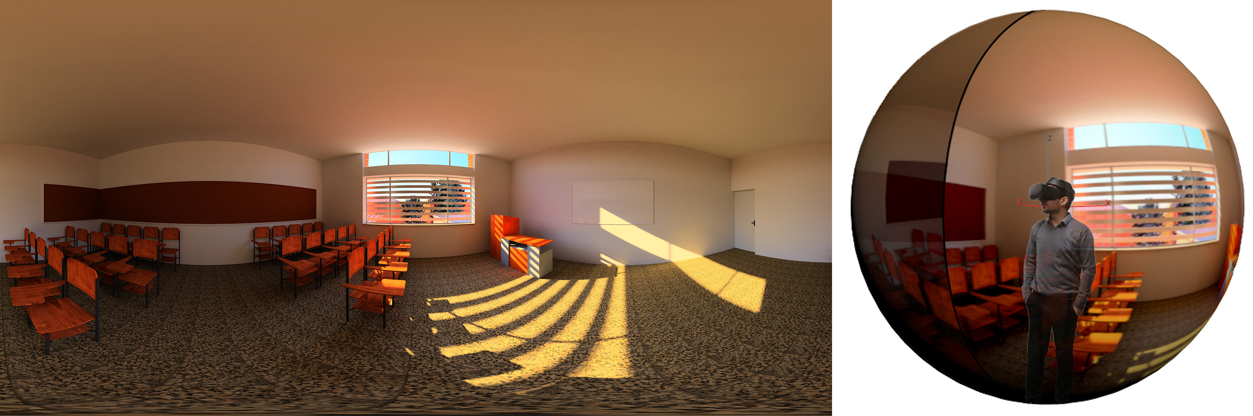 Equirectangular image applied as the sky background in the software Unity to create 360 immersive scene- model No.2.