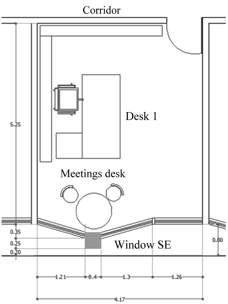 Floor plan view of the office room.