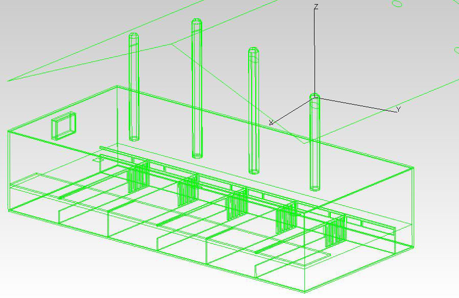 TracePro® model of one of the pig houses.