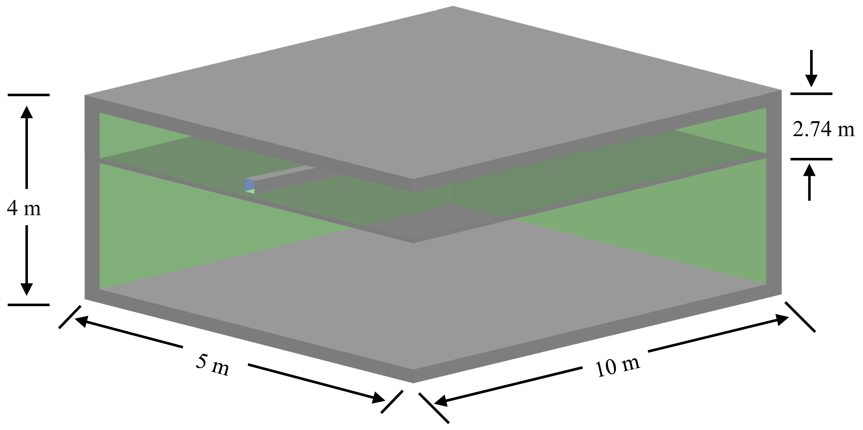 Schematic showing floor dimensions.