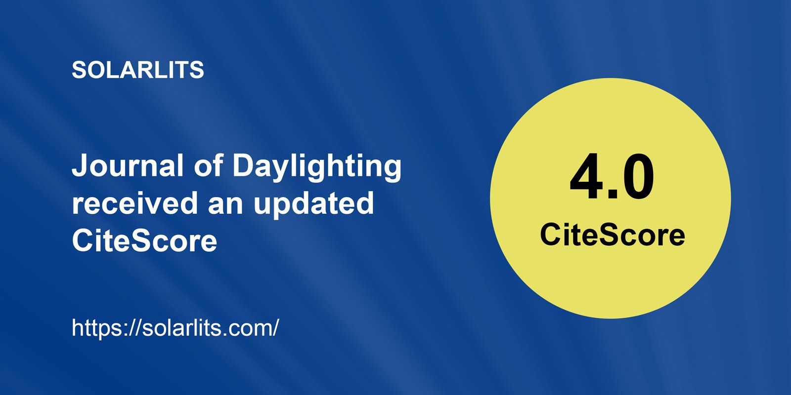 2025 CiteScore of Journal of Daylighting