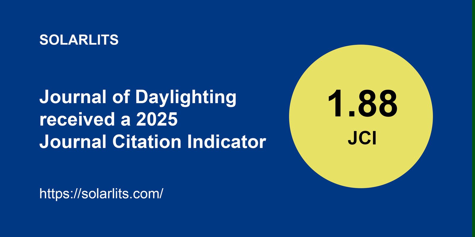 Journal of Daylighting received 2025 JCI